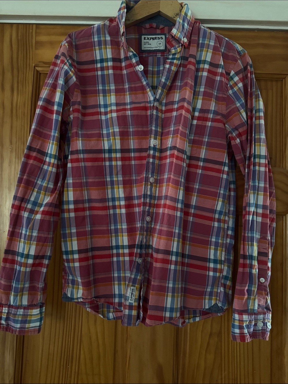 Express Multicolor Plaid Button-Down Shirt